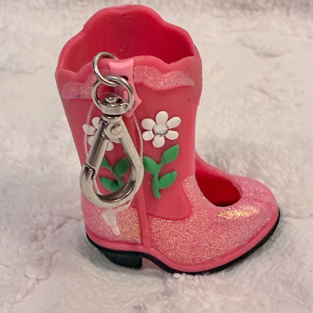 NWOT Pink Cowboy Cowgirl Boot Key Chain Bag Charm